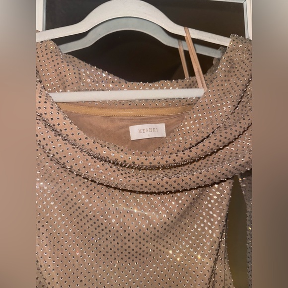 MESHKI Marcel Off Shoulder Diamante Maxi Dress - Nude (retail $185) in S - Picture 13 of 13